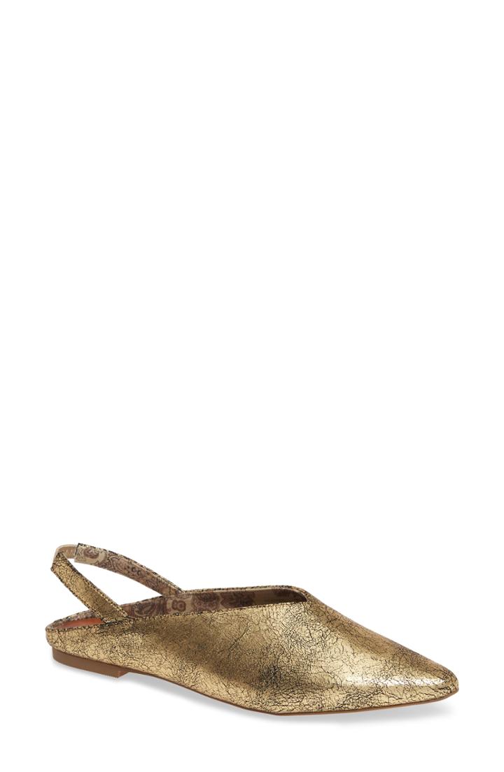 Women's Band Of Gypsies Heather Slingback Flat M - Metallic
