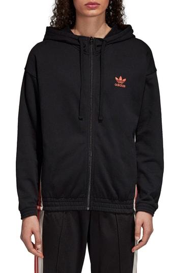 Women's Adidas Originals Adibreak Zip Hoodie - Black