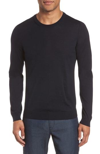 Men's Boss Leno Slim Fit Crewneck Sweater - Blue