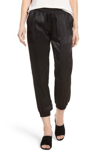 Women's David Lerner Satin Track Pants - Black