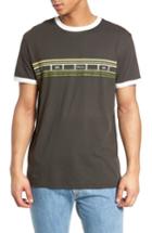 Men's Rvca Fade Stripe Ringer T-shirt - Black