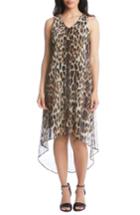 Women's Karen Kane Sleeveless Leopard Print High/low Dress - Brown