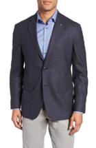 Men's Ted Baker London Konan Trim Fit Microcheck Wool Sport Coat R - Blue