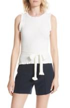Women's Milly Ruffle Tie Front Shell, Size - White