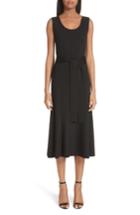 Women's Fuzzi Belted Fit & Flare Midi Dress - Black