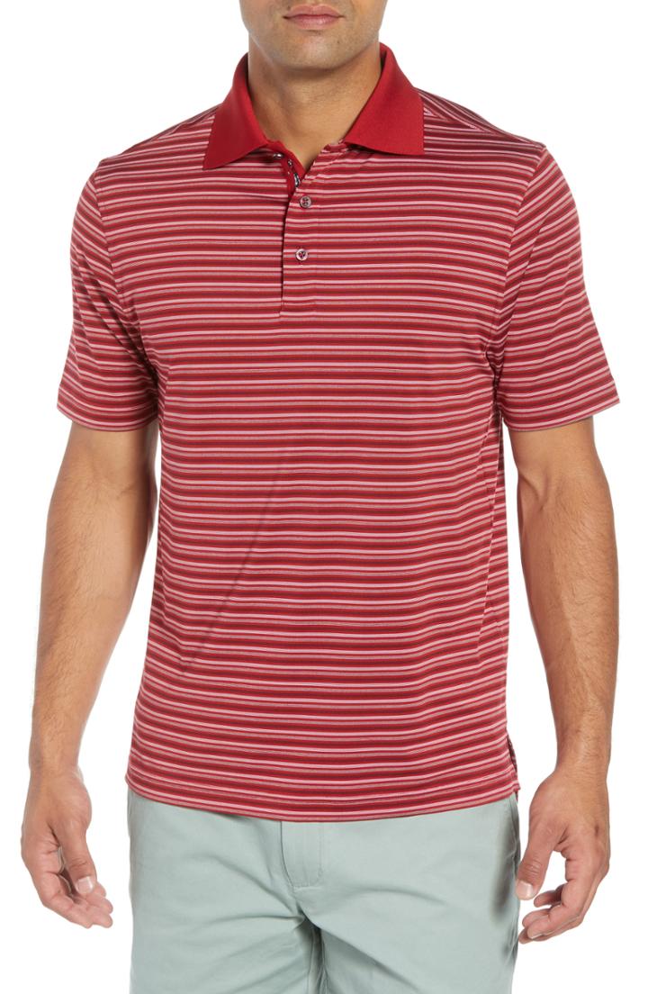 Men's Bobby Jones Xh2o Copper Stripe Classic Polo, Size - Red