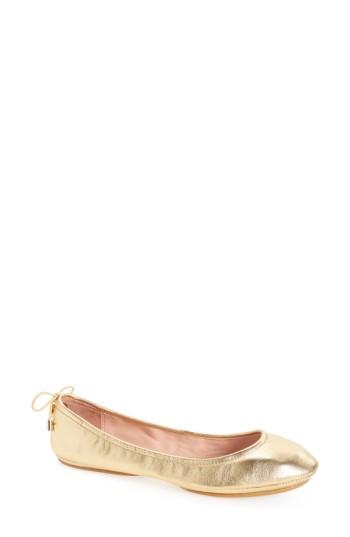 Women's Kate Spade New York Globe Foldable Ballet Flat .5 M - Metallic