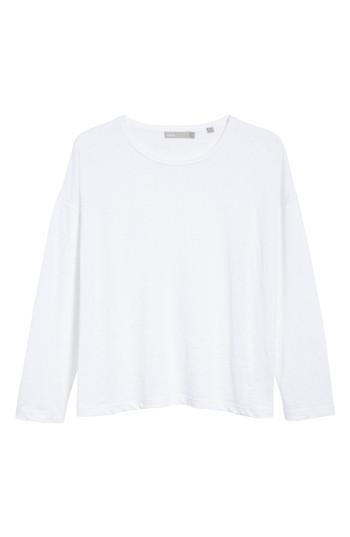 Women's Vince Shrunken Linen Long Sleeve Top
