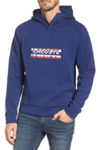 Men's Lacoste Quarter Zip Fleece Hoodie (m) - Blue