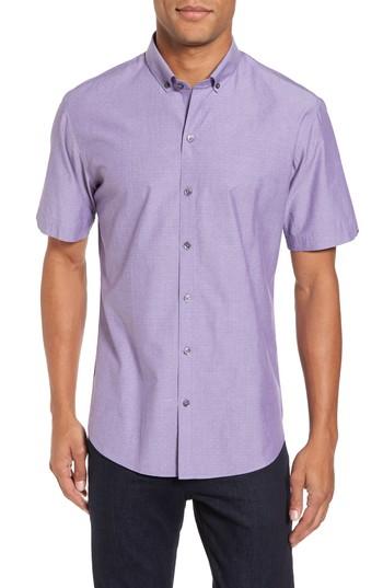 Men's Zachary Prell Olson Slim Fit Dobby Sport Shirt, Size - Purple