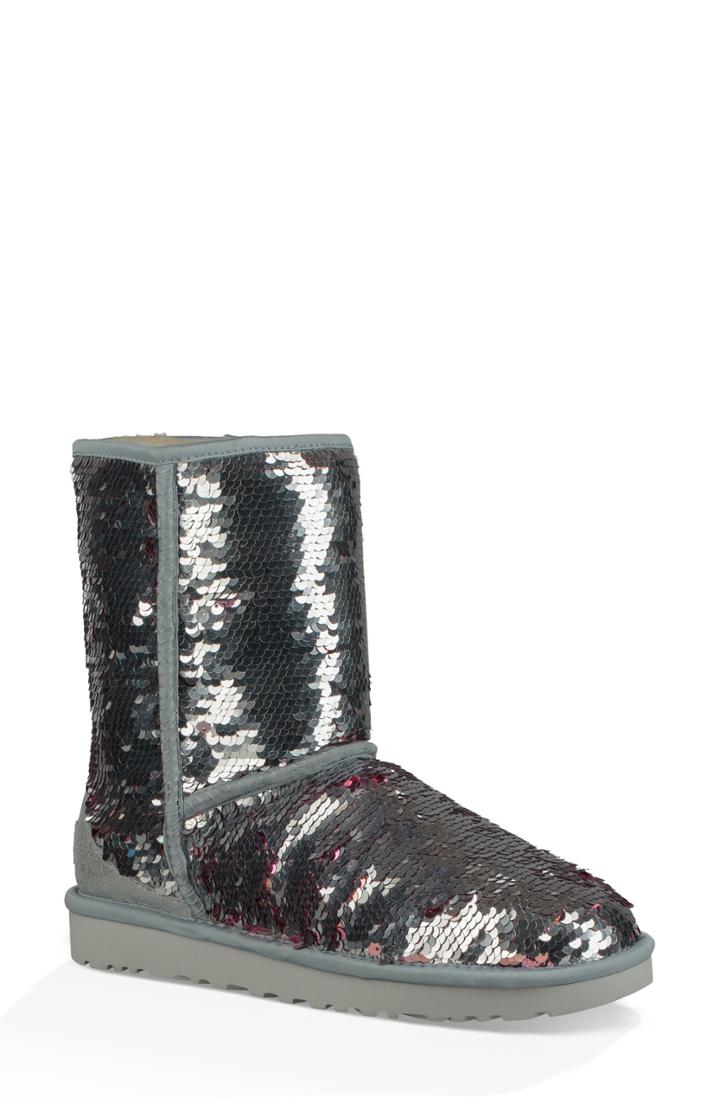 Women's Ugg Classic Short Sequin Boot M - Metallic