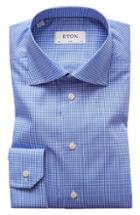 Men's Eton Extra Slim Fit Check Dress Shirt - Blue