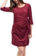 Women's Maternal America Faux Wrap Maternity Dress - Burgundy