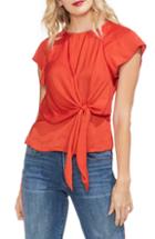 Women's Vince Camuto Tie Front Keyhole Top - Red