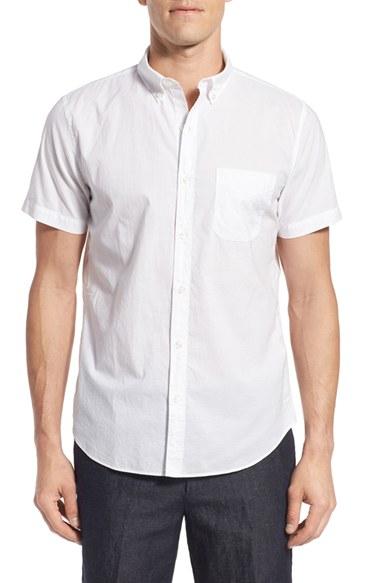 Men's Bonobos Slim Fit Short Sleeve Chambray Sport Shirt - White