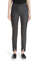 Women's St. John Collection Front Slit Denim Pants - Black