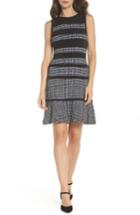Women's Michael Michael Kors Houndstooth Stripe Dress - Black