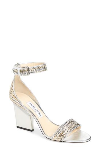 Women's Jimmy Choo Edina Metallic Sandal Us / 34eu - Metallic