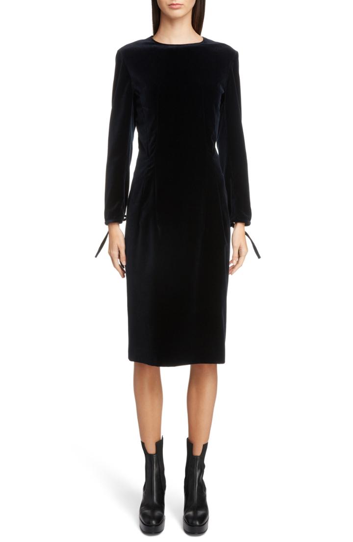 Women's Dries Van Noten Placed Print Poplin Dress Us / 40 Fr - Black