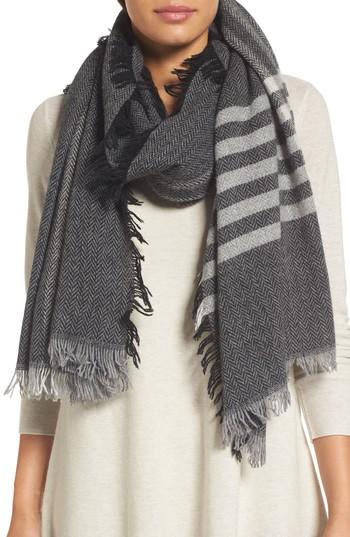 Women's Eileen Fisher Plaid Wool Blend Scarf