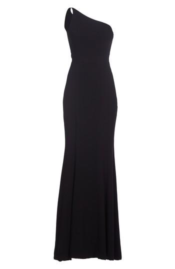 Women's Dress The Population Amy One-shoulder Crepe Gown, Size - Black