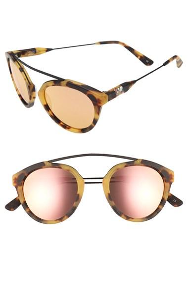 Women's Olivia Palermo X Westward Leaning 'flower' Mirrored Sunglasses - Sand Tortoise Matte/ Rose Gold