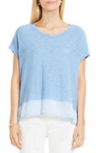 Women's Two By Vince Camuto Mixed Media Step Hem Tee, Size - Blue