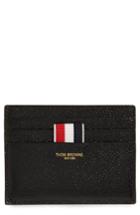 Men's Thom Browne Leather Card Case - Black