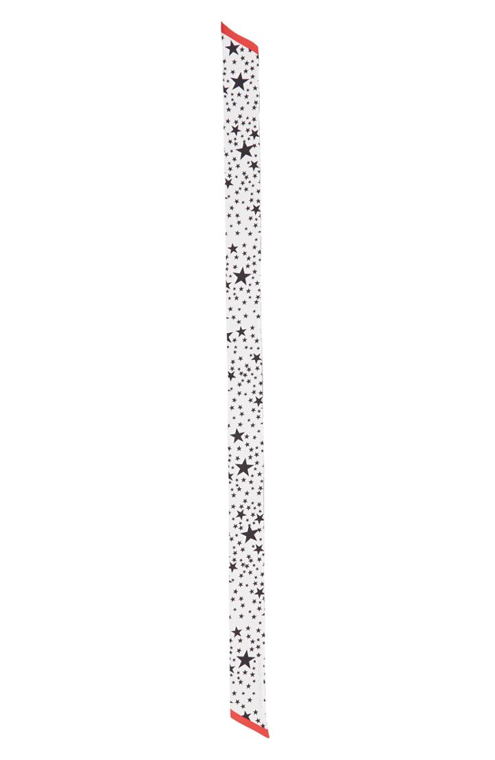 Women's Stella Mccartney Star Print Double Skinny Silk Scarf, Size - White