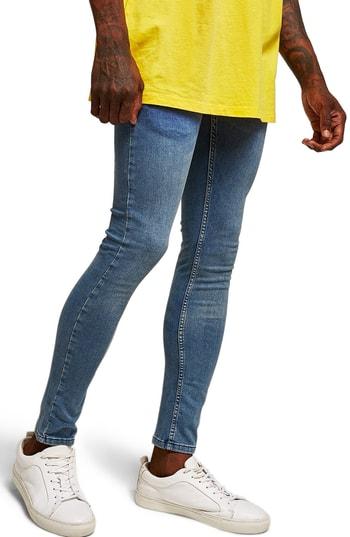 Men's Topman Spray-on Skinny Fit Jeans 32 - Blue
