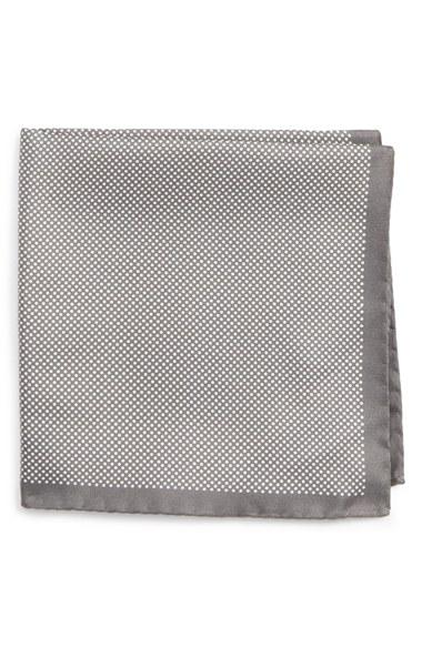 Men's Eton Dot Silk Pocket Square, Size - Grey