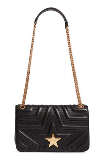 Stella Mccartney Star Faux Leather Crossbody Bag - Black