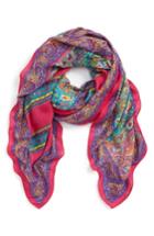 Women's Etro Paisley Modal & Cashmere Scarf, Size - Pink