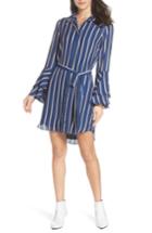 Women's Charles Henry Tiered Bell Sleeve Shirtdress - Blue
