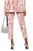 Women's Topshop Bonded Velvet Trousers Us (fits Like 0) - Pink