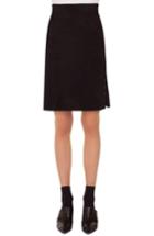 Women's Akris Punto Suede A-line Skirt - Black
