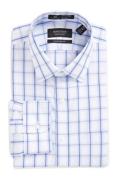Men's Nordstrom Men's Shop Smartcare(tm) Traditional Fit Plaid Dress Shirt