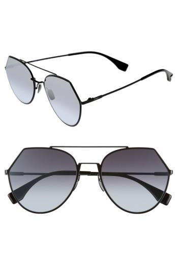 Women's Fendi Eyeline 55mm Sunglasses - Black