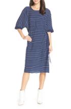 Women's Caara Lorna Stripe Adjustable Waist Midi Dress - Blue
