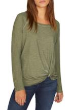 Women's Sanctuary Adrienne Side Twist Cotton Blend Top, Size - Green