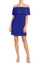 Petite Women's Charles Henry Off The Shoulder Dress P - Blue