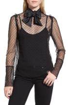 Women's Chelsea28 Bow Tie Sheer Blouse - Black