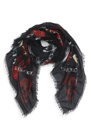 Men's Alexander Mcqueen Ramson Wool & Silk Scarf