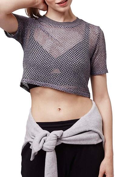 Women's Topshop Mesh Crop Tee