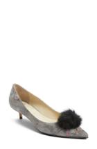 Women's Butter Bianca Faux Fur Pom Pump .5 M - Black