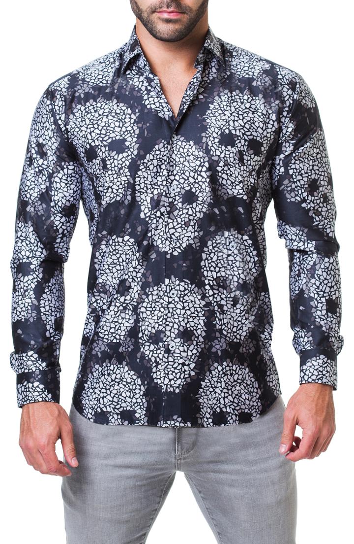 Men's Maceoo Fibonacci Head Trim Fit Sport Shirt (m) - Black