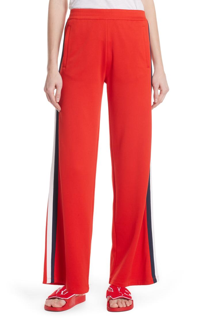 Women's Tory Sport Double Stripe Track Pants - Red