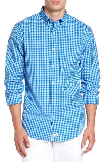 Men's Vineyard Vines Murray Classic Fit Folly Beach Gingham Sport Shirt, Size - Blue