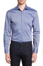 Men's John Varvatos Star Usa Regular Fit Stretch Print Dress Shirt R - Blue