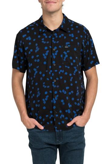 Men's Rvca Overdye Floral Shirt - Black